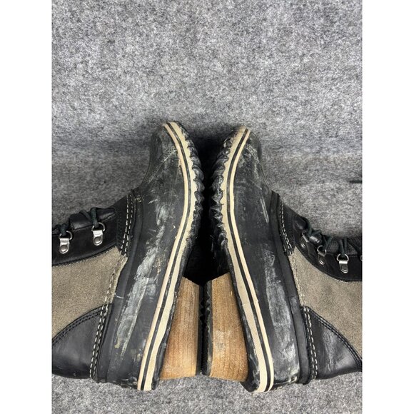 Sorel Boots Womens Size 10 Black Gray Conquest Wedge Tall Lace Up Waterproof - Picture 7 of 8